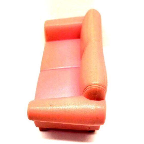 2005 FISHER PRICE Loving Family Dollhouse 5 5/8" PINK COUCH SOFA Living Room - Picture 2 of 7